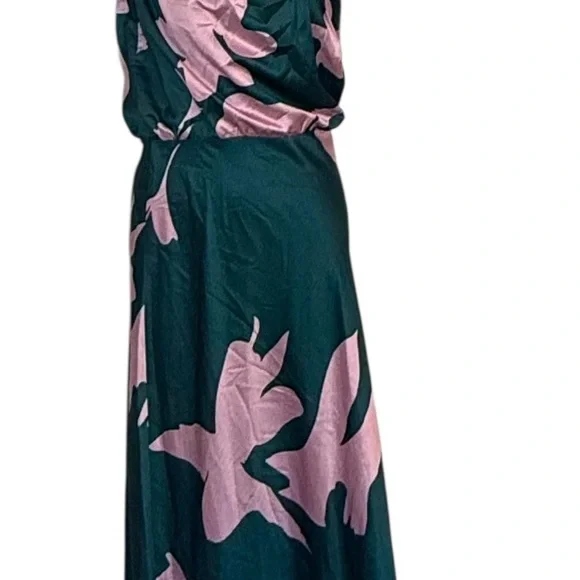 Petal & Pup Anabelle Halter Neck Midi Dress Green Pink - Picture 3 of 16